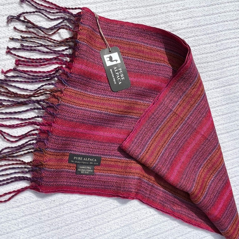 Red and Purple Striped Scarf